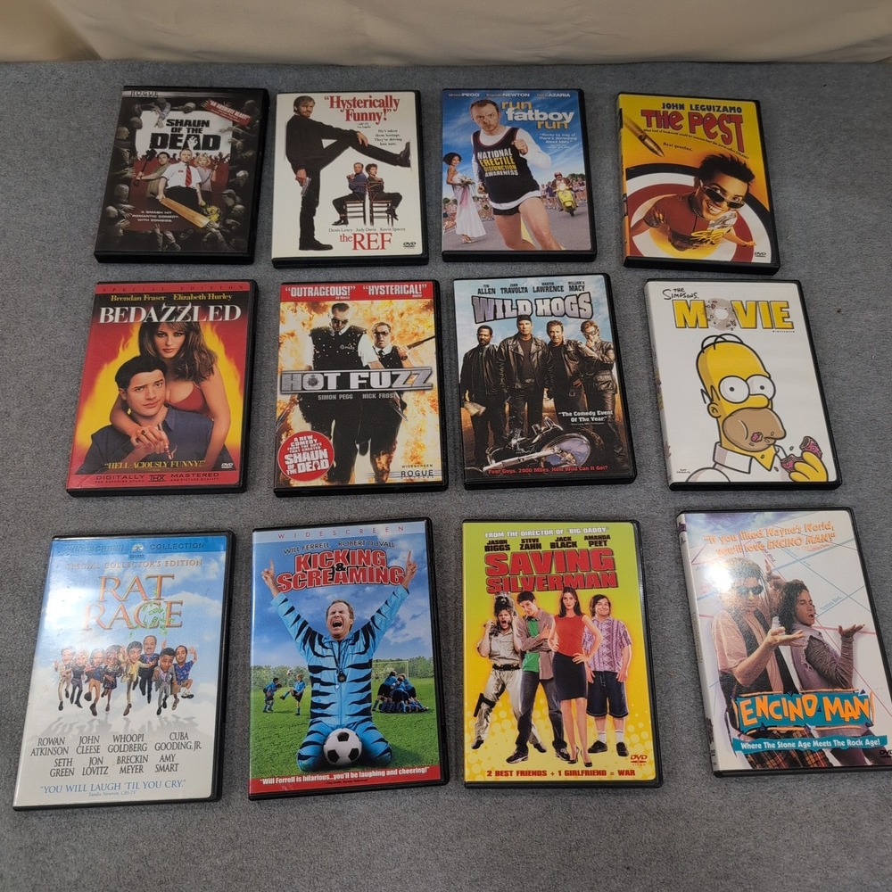 Comedy DVD Lot 12 Movies Shaun of the Dead Hot Fuzz Simpsons Movie Wild Hogs - Picture 1 of 1